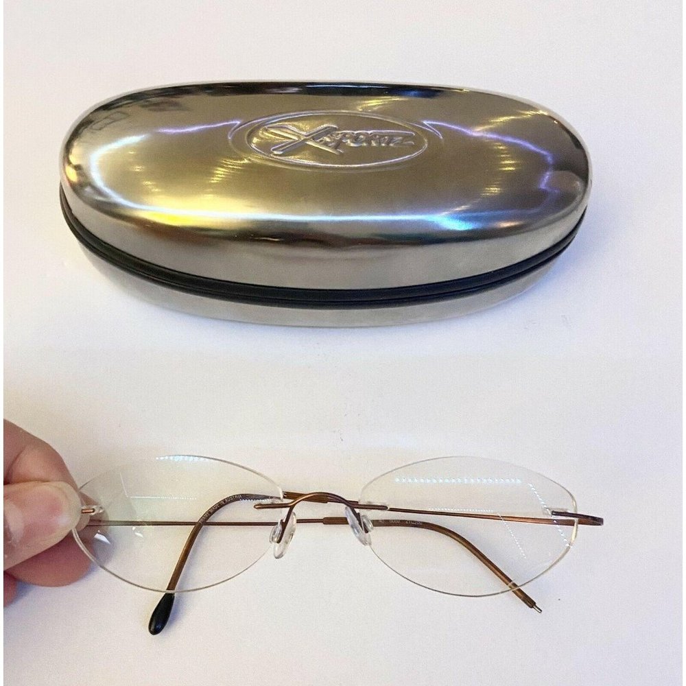 Silhouette Rimless Titanium Copper Brown Hingeless